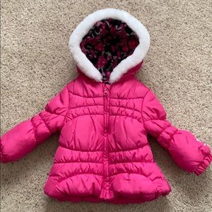 London Fog Puffy Pink Winter Coat